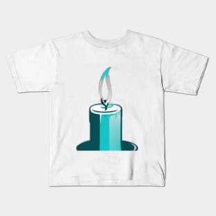 Serene Blue Candle Flame Illustration No. 615 Kids T-Shirt